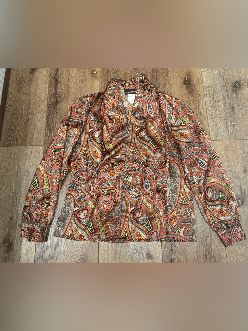 Notations Multicolor Paisley Zip Jacket - Red, Olive, Tan